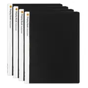 4PK Marbig 40 Fixed Pocket A4 Document Holder Display Book Organiser - Black