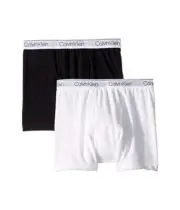 Calvin Klein L128531 Kids Boys Black/White 2-Pack Modern Cotton Boxers Size XS