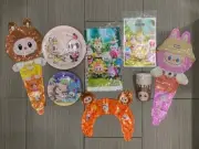 Labubu birthday party decoration set and balloons