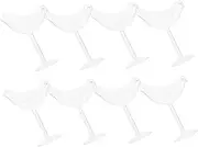 BIUDECO 8Pcs Decorative Bird Shape Cocktail Glass Goblets Elegant Glassware for Parties Home Bars and Special Occasions for Friends and Family