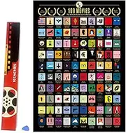 Top 100 Movies Scratch - Off Poster, Poster Postcard,Wall Decoration, Couple Games，Valentine's Day Gift, 59.4 * 42 cm (1.95 * 1.38 ft), Black