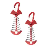 2 Pcs Stake Tent Stakes Heavy Duty Fishbone Spring Hook Camping Accessories