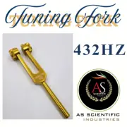 432Hz Weighted Gold Finish Tuning Fork with Mallet/Striker