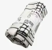 IKEA RINNIG Dish towel, white/dark gray/patterned Cotton 18"x24" (4 PACK)