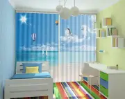 Blue Winter template 3D Curtains Blockout Photo Printing Curtains Drape Fabric