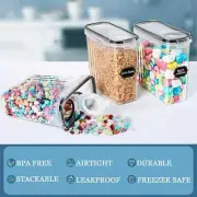 6 PCS Food Cereal Storage Containers Set with Lids 2.5L Set of 6 Kitchen Pantry