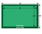 Meyco 18 x 32 Rectangle MeycoLite Mesh Green Safety Pool Cover - MCQS1832ML