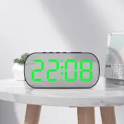 LED Mirror Digital Alarm Clock Adjustable Brightness for Bedroom Office Desktop
