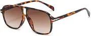 [Sibeg] Oversized Frame Square Sunglasses For Women 2024 New Classic Big Frames Sport Men Eyewear Candy Colors Shades UV400 Eyeglass, Brown