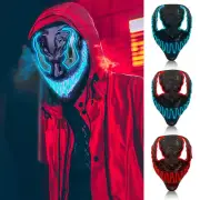 Neon Stitches LED Mask Wire Light Up Halloween Mask Cosplay Venom Glowing NEW▫