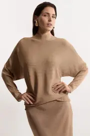 Slinky Drape Batwing Sleeve Knit Top