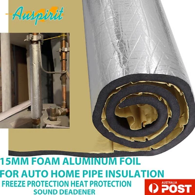 15mm Foam Aluminum Foil Automotive Home Pipe Insulation Sound Deadener Materials