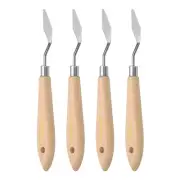 4pcs 3# Painting Palette Knife Pointy Stainless Steel Art Spatula Scraper Tool