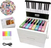 TiGilt Swift Piano Calendar 2025 with 100pcs Sticker Piano Stickers Included 52 Music Scores in 27 Cards Swift Piano Desk Calendar 2024-2025 Swift Music Lyrics Mini Piano(2025-White)