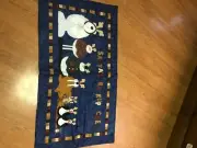 handmade quilted Christmas quilt bear penguins snowmen seal "Santa's backup"