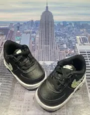 Nike Air Force 1 LV8 Digital Swoosh Black TD Toddler Size 3c CW1582 002 New