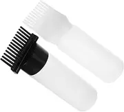 WOONEKY 2Pcs Hair Oil Applicator Bottle with Root Comb for Hair Dyeing and Scalp Application Plastic Hairdressing Tools for Precise Oil Dispensing