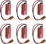 HOUYIBO 6PCS ER17/33 with Plug 3.6V 1600mAh 2/3A Replacement Non-Rechargeable Lithium Battery Battery Backup for PLC Industrial Control Battery