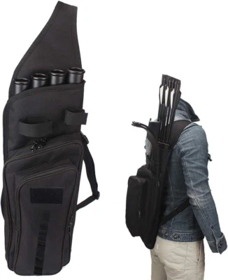 XTACER Multi-Function 4-Tubes Back Field Quiver Training Archery Arrow Quiver fo