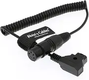 Alvin's Cables XLR 4 pin Female to D-tap Coiled Power Cable for Practilite 602 DSLR Camcorder Sony F55 SXS Camera