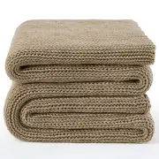 Knitted Weighted Blanket(Beige 50"x75" 15lbs),Home Décor Cooling Throw Blanke...