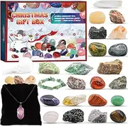 Advent Calendar 2023, Christmas Countdown Calendar-24 Days Rocks, Minerals, Gemstones Crystal, Christmas Advent Calendar Stone Learning Geology Enthusiasts Collection Gift
