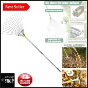Innovative 23-Inch Rake Head for Efficient Leaf Collection - Adjustable Handle