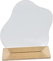 MUCKLILY 1Set Aesthetic Irregular Cloud Shaped Makeup Mirror with Stand Portable Desk Mirror for Bedroom and Living Room Reflection for Friends and Family Dresser Decor