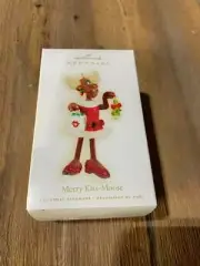 Hallmark Keepsake Ornament 2009 Merry Kiss-Moose Kiss Moose Mistletoe Woman Girl