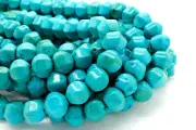 Blue Howlite Rondelle Faceted Polished Smooth Gemstone Beads 11mm x 12mm - RDF61