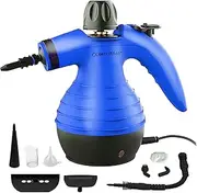 Comforday Multi-Purpose Handheld Pressurized Steam Cleaner with 9-Piece Accessories, Handheld Steamer Perfect for Stain Removal, Curtains, Car Seats, Floor, Bathroom, Window Cleaning (Blue)