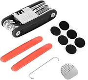 Yardwe Complete Cycling Tool Kit Multi-function Repair Tools Screwdriver Wrench Chain Cutter Tire Pry Bar and Service Patch for Bicyclists