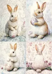 Easter Bunnies | A4 Rice Paper | Paper for Decoupage | LaBlanche