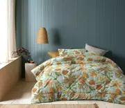 Kienze Washed Cotton Printed 3 Piece Comforter Set