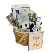 Mr & Mr Gay Men Grooms Tux Socks Banner Decorations Engagement Gift Basket