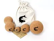 Cork Massage Balls Natural Firm Ultra-Light Eco-Friendly Fascia Massage Balls with Travel Bag (Set of 4)