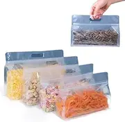 5pcs Silicone Food Storage Containers Leakproof Containers Reusable Stand Up Zip Shut Bag Cup Fresh Bag Food Storage Bag Fresh Wrap (Color : L, Size : 5pcs)