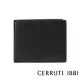 【Cerruti 1881】限量2折 義大利頂級小牛皮4卡零錢袋皮夾 全新專櫃展示品(黑色 CEPU05707M)