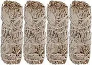 4 Inch California White Sage Smudge Sticks Bulk for Home Cleansing, Good Energy Meditation & Smudging Rituals | Sustainably Sourced California White Sage Incense Sticks Bundle (4Sticks)