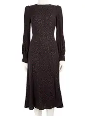 Black Polka Dot Midi Dress