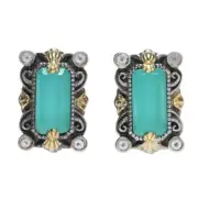 Konstantino 18K Gold Accented Chalcedony & White Topaz Stud Earrings