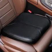 QYILAY Leather Car Memory Foam Heightening Seat Cushion for Short People Driving, Hip(Coccyx/Tailbone) and Lower Back Pain Relief Butt Pillows, Adult Booster Seat for Car,Truck,SUV.(Black)