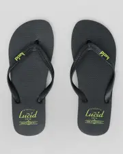 [Lucid] Lucid Men's Wedge Flip Flops Slippers in Black/Lime Size 11 11 Black/Lime