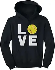 [Tstars] Love Softball - Softball Fans Youth Hoodie X-Large Black