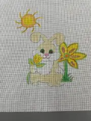 needlepoint canvas hand painted Gentle Bunny