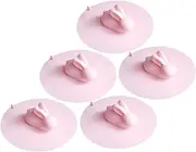 Cabilock 5pcs Silicone Sink Plug Bathtub Drain Stopper Bathtub Water Stopper Bathtub Stopper Water Trough Bathtub Drain Plug Kitchen Sink Plug Tub Plug Small Pink Cover