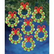 The Beadery Evergreen Wreath Holiday Beaded Ornament Kit