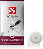 illy E.S.E. Coffee - Single-Serve Coffee Capsules & Pods - Coffee Pods – Intenso Dark Roast - Notes Of Cocoa & Dried Fruit - For E.S.E Coffee Machines - Extraordinary Aroma & Body – 18 Count