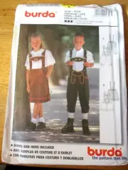 Burda sewing pattern no.2743 Sweedish styled Childrens Pinafore and pants sizes