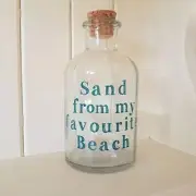 Glass Bottle Sand From My Favourite Beach Holiday Seaside Cork Topped Bottle by